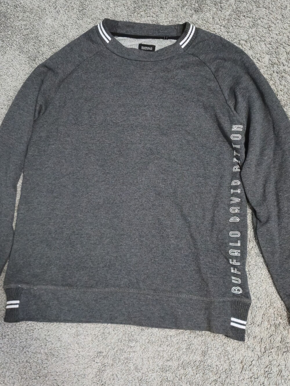Buffalo David Bitton Men's Gray Crewneck Sweatshirt Size Medium